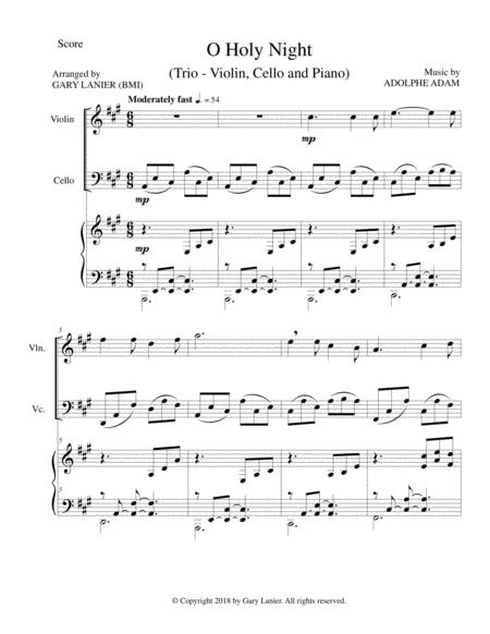 O HOLY NIGHT (Trio – Violin, Cello And Piano With Parts) By Adolphe-Charles Adam Free Sheet Music