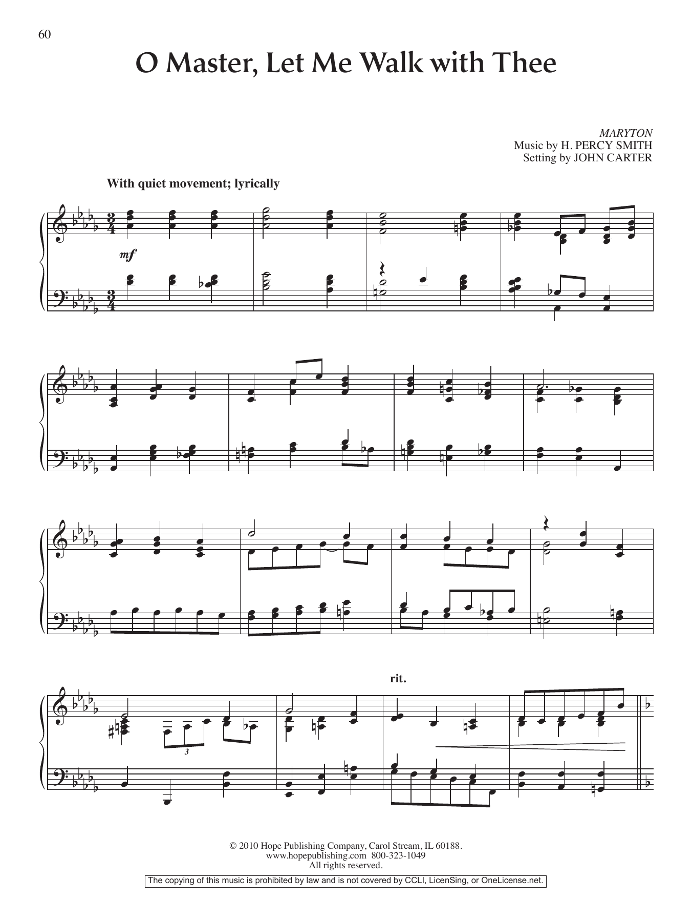 O Master, Let Me Walk With Thee By Let Me Walk With Thee Free Sheet Music