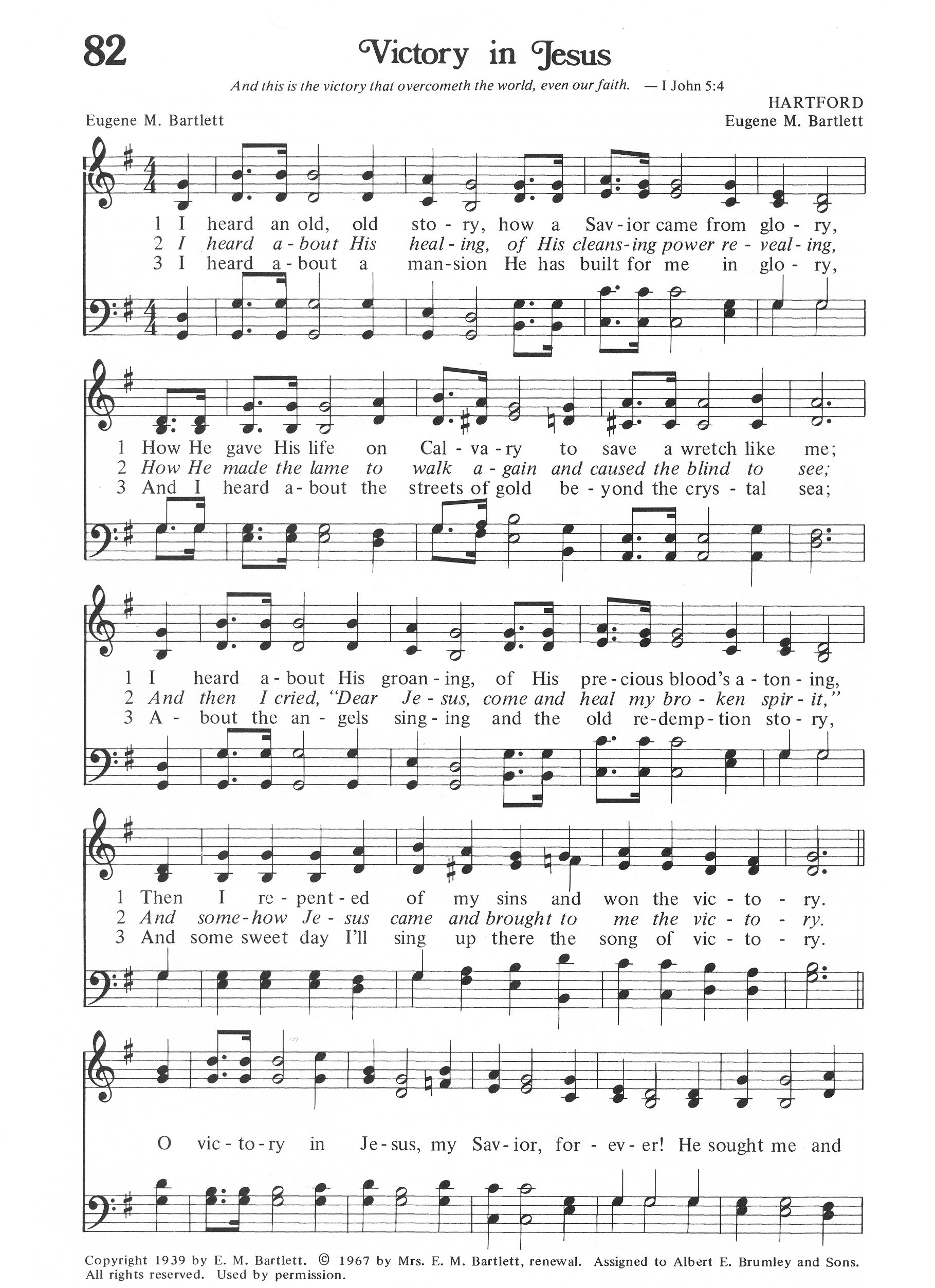 O Victory In Jesus By Mary McDonald Free Sheet Music