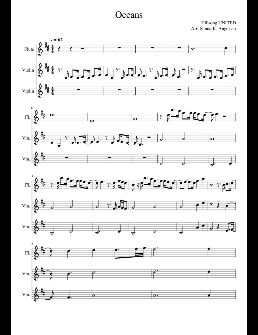 Océans By Christophe Degousée Free Sheet Music