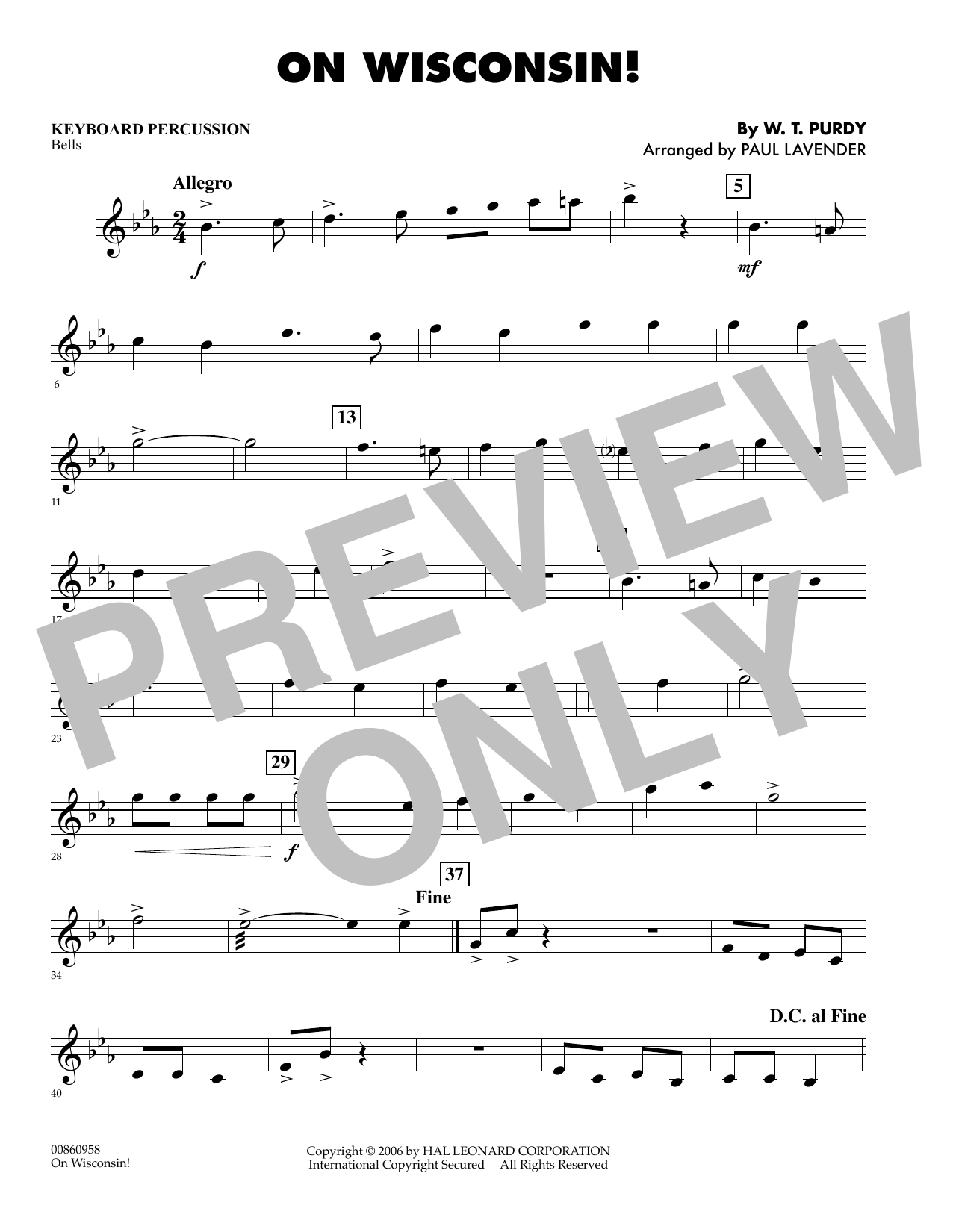 On Wisconsin! - Percussion 1 By W.T. Purdy Free Sheet Music