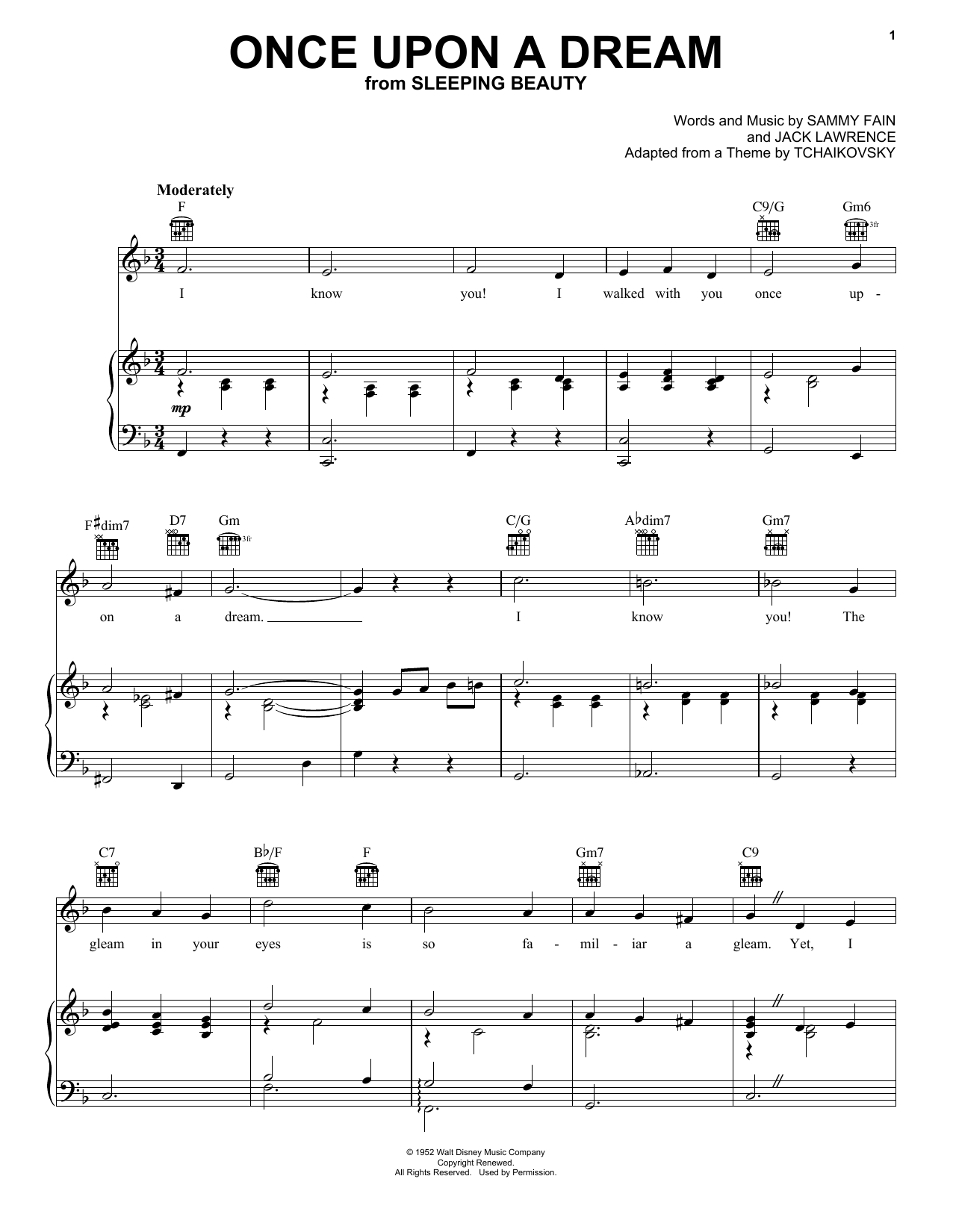 Once Upon A Dream By Jack Lawrence Free Sheet Music