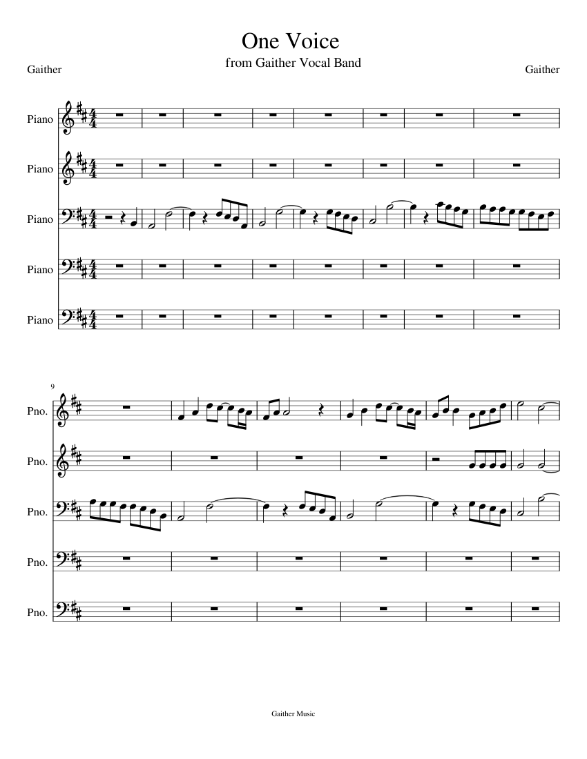 One Voice By Johannes Bornlöf Free Sheet Music