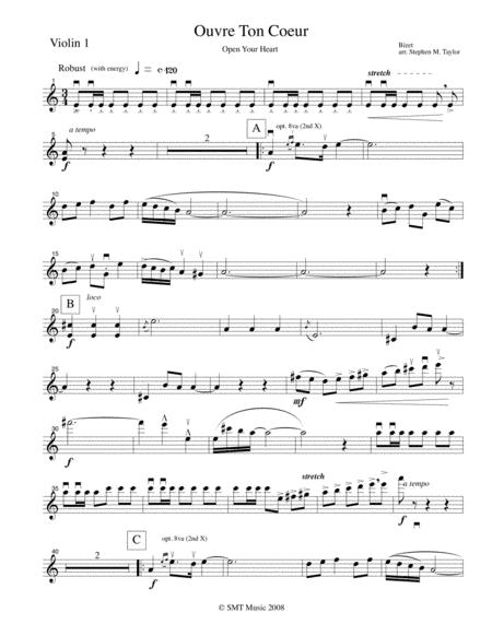 Open Your Heart (Ouvre Ton Coeur) By Bizet By Georges Bizet Free Sheet Music