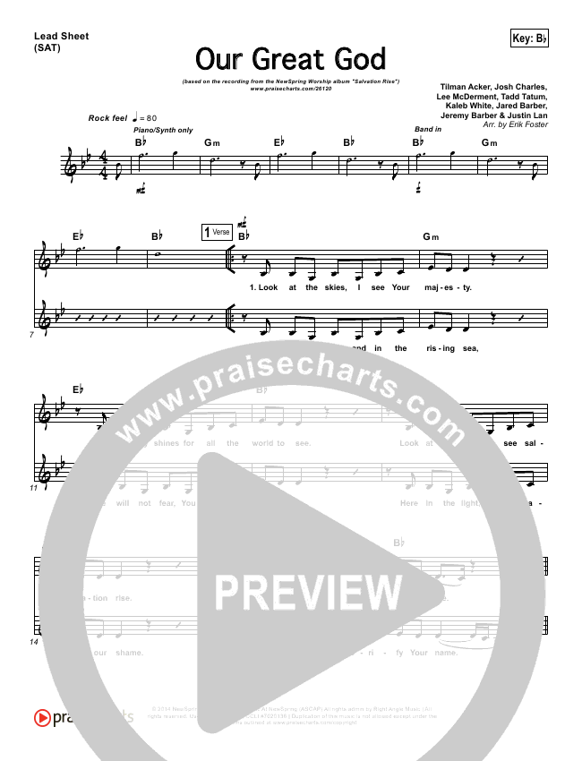 Our Great God By Rebecca Moore Free Sheet Music