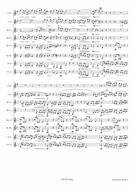 Overture For Winds By Carter Free Sheet Music