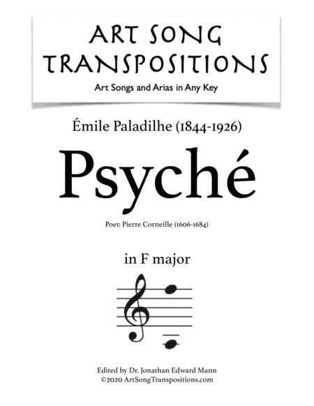 PALADILHE: Psyché (F Major) By Emile Paladilhe Free Sheet Music