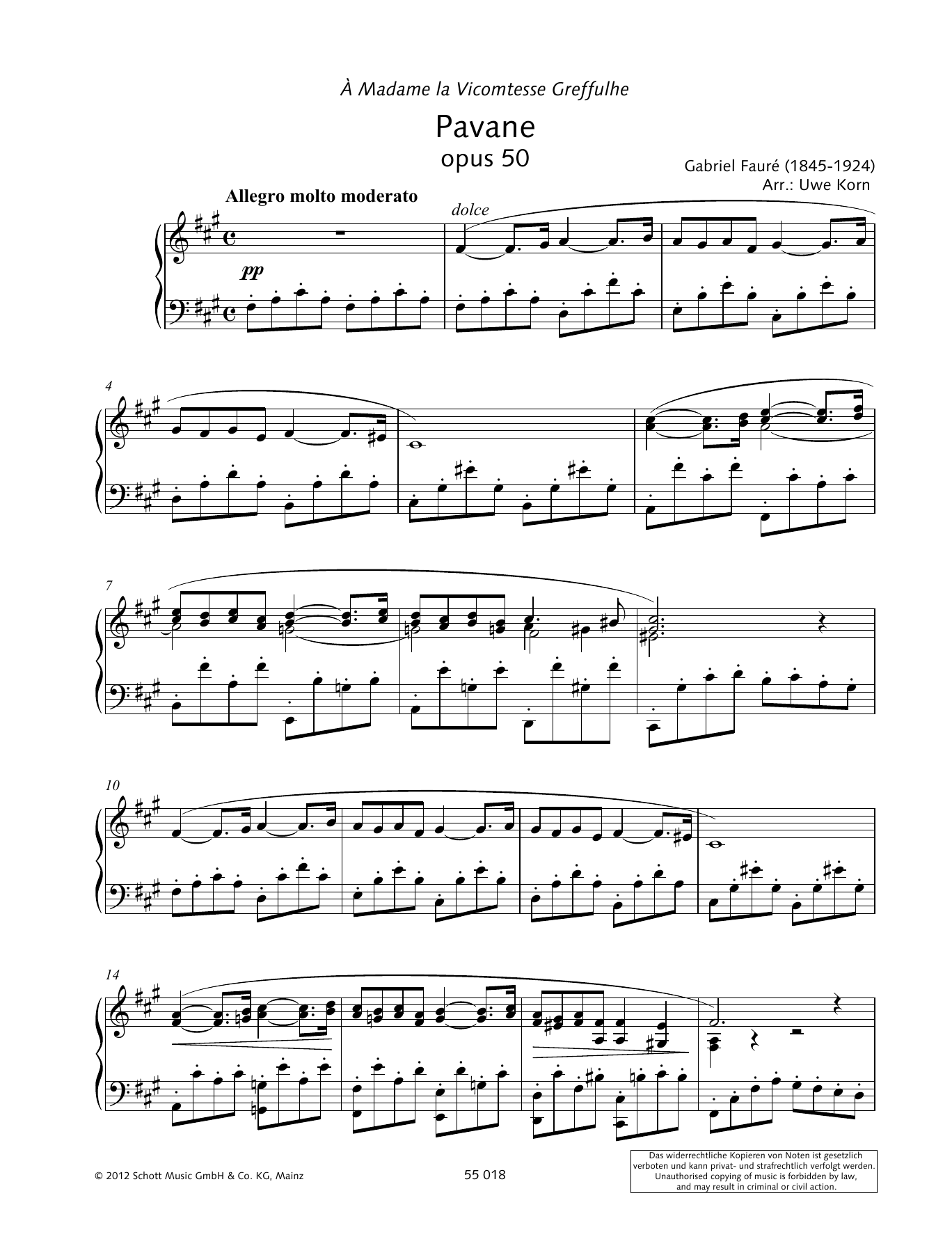 Pavane Variee By Jean-Michel Damase Free Sheet Music