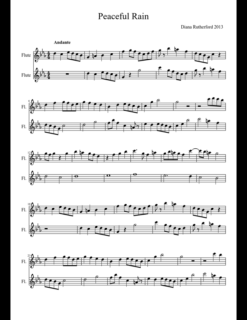 Peaceful Hymns For Flute By Various Free Sheet Music