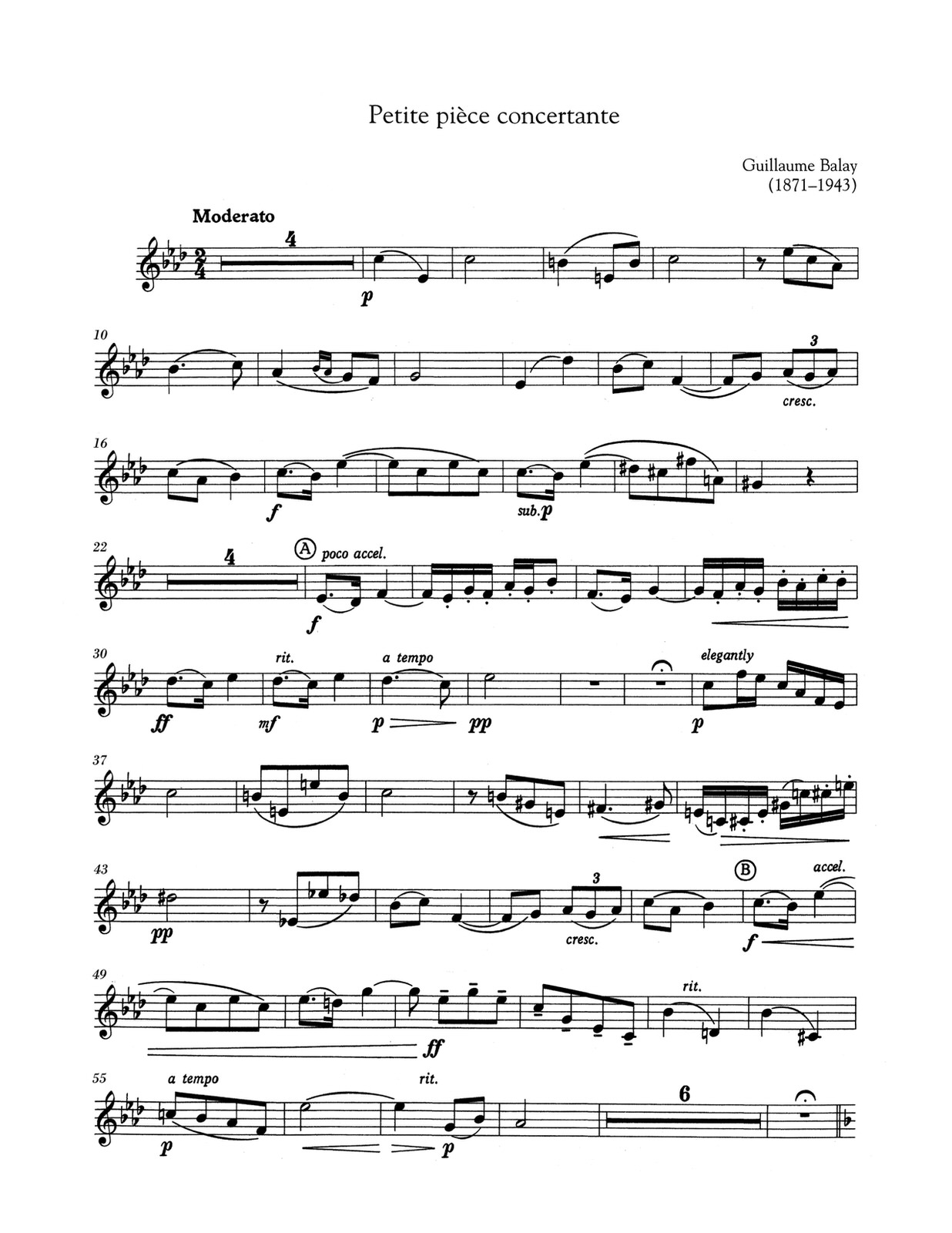 Petite Piece Concertante By Guillaume Balay Free Sheet Music