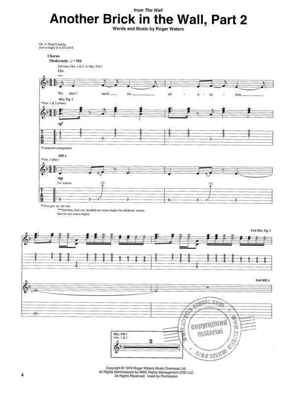 Pink Floyd - Guitar Anthology By Pink Floyd Free Sheet Music