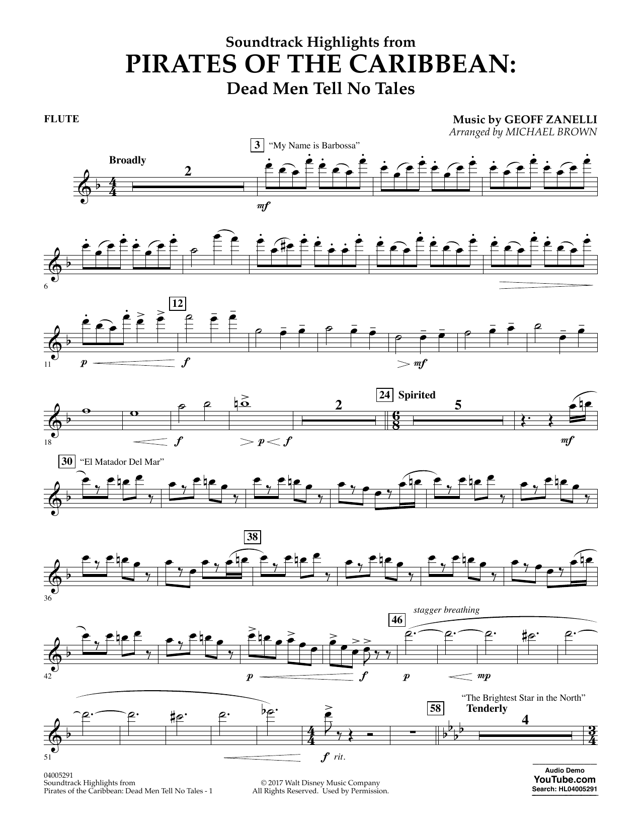 Pirates Of The Caribbean By G. Zanelli Free Sheet Music