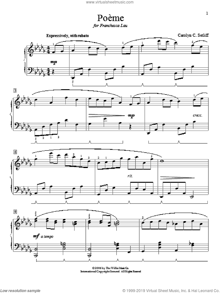 Poeme By Ernest Chausson Free Sheet Music