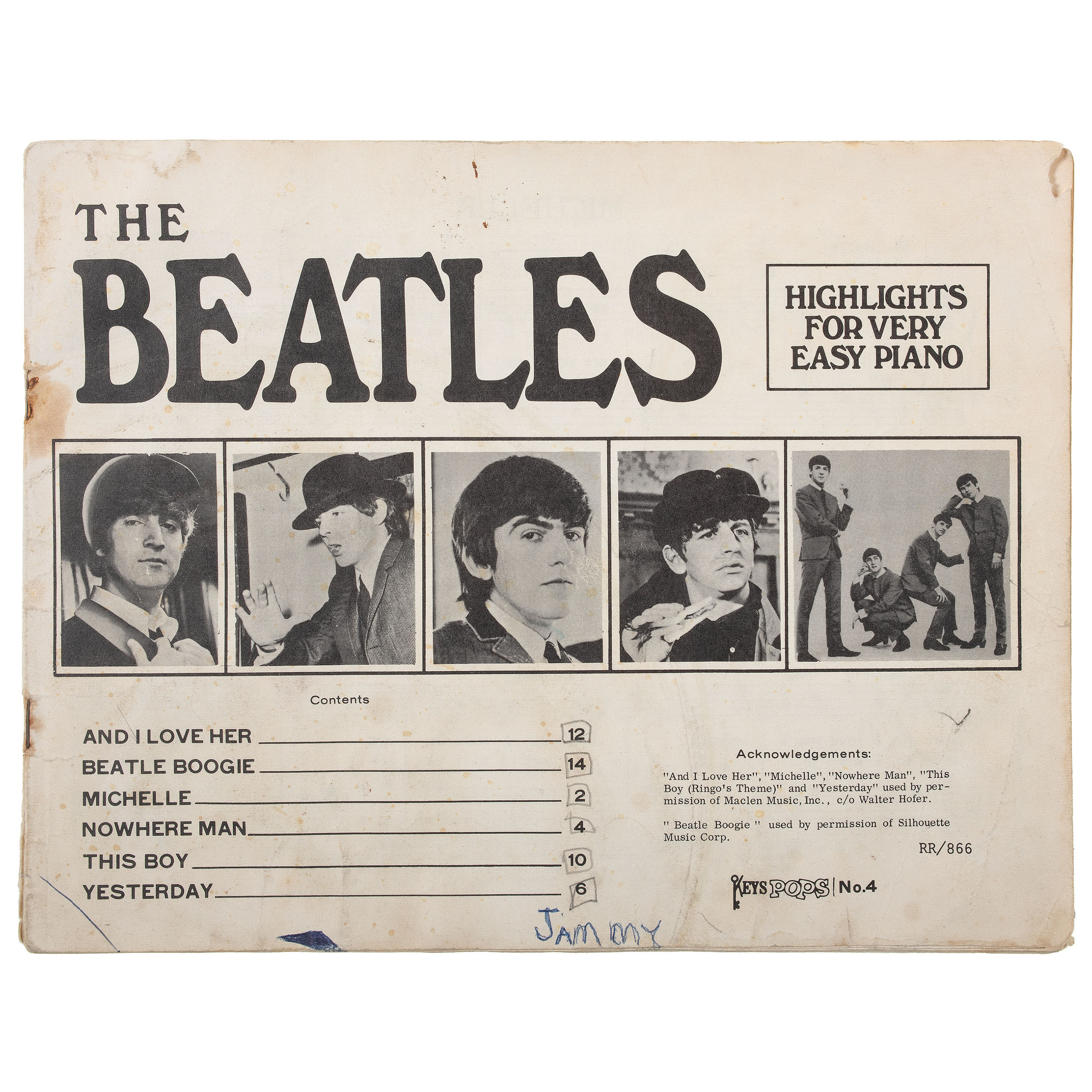 Portrait Of The Beatles By The Beatles Free Sheet Music