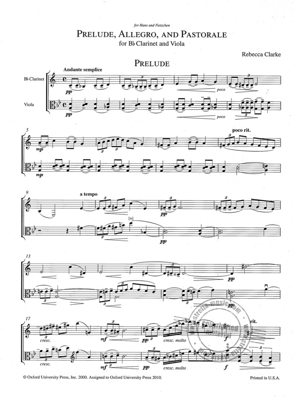 Prelude, Allegro, And Pastorale By Rebecca Clarke Free Sheet Music