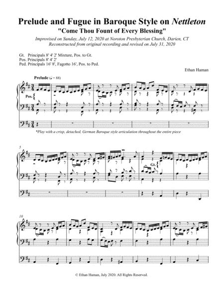 Prelude And Fugue In Baroque Style On Nettleton By Ethan Haman Free Sheet Music