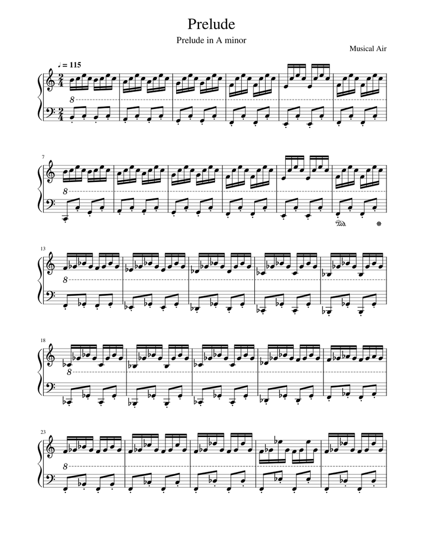 Prelude In A Minor By Melody Bober Free Sheet Music