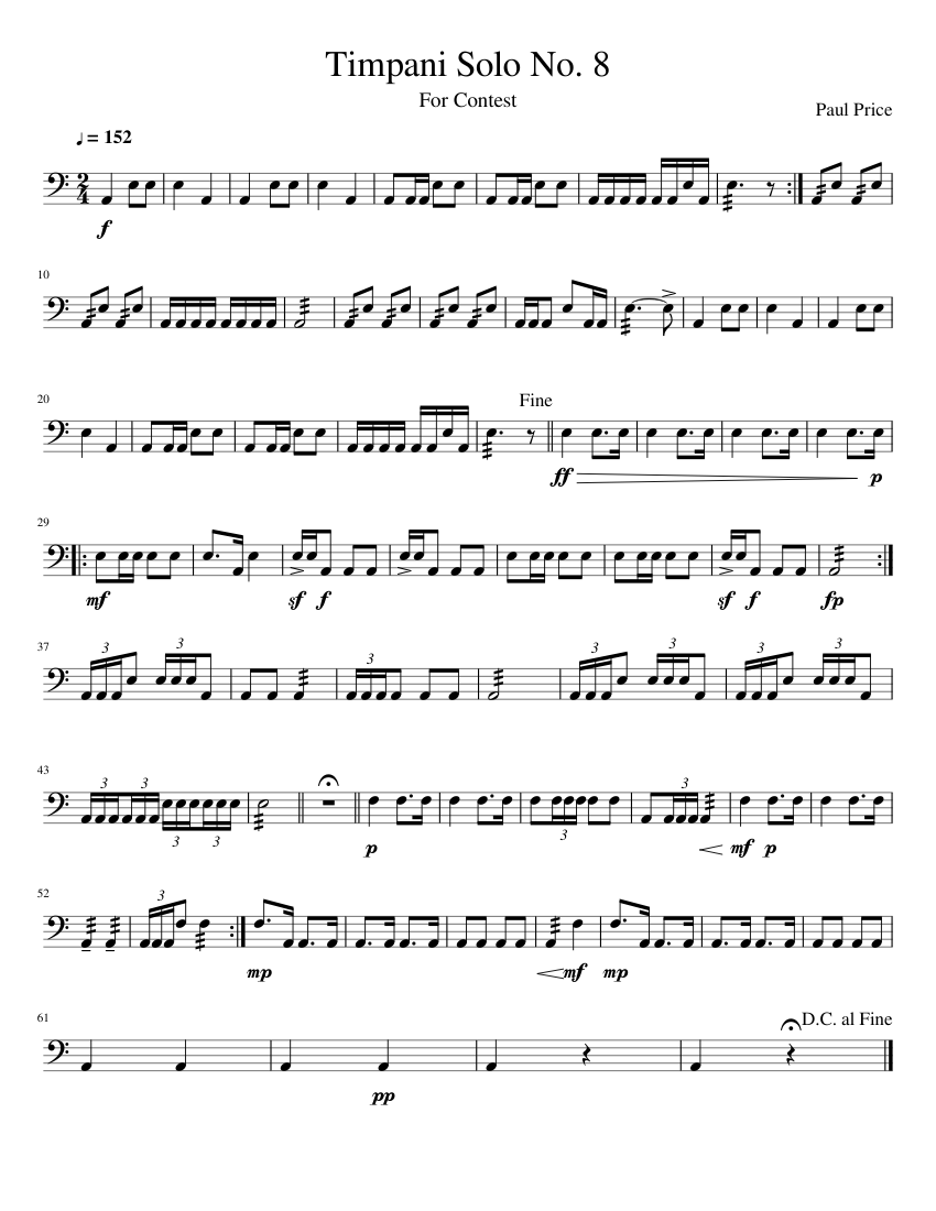 Progressive Solos For Timpani By John H. Beck Free Sheet Music