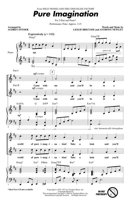 Pure Imagination (from Willy Wonka & The Chocolate Factory) (arr. Audrey Snyder) By Audrey Snyder Free Sheet Music