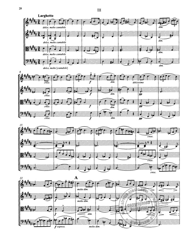 Quartett Es Dur Fur Zwei Violinen, Bratsche Und Violoncell, Op. 109 By Max Reger Free Sheet Music