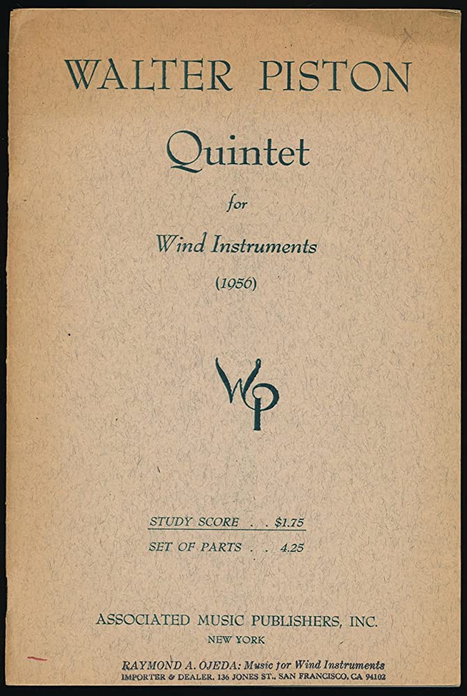 Quintet For Wind Instruments (1956) By Walter Piston Free Sheet Music