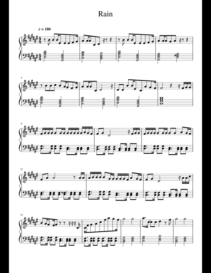 Rain, Rain By Carolyn Miller Free Sheet Music