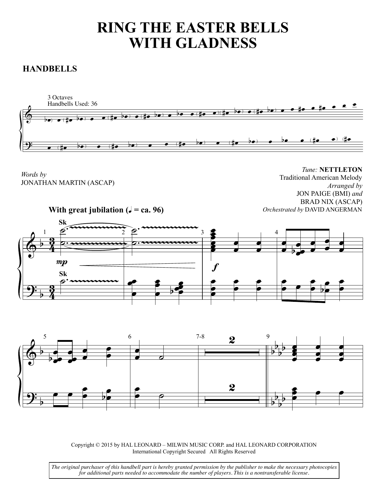 Ring The Easter Bells With Gladness - Handbells By Brad Nix Free Sheet Music