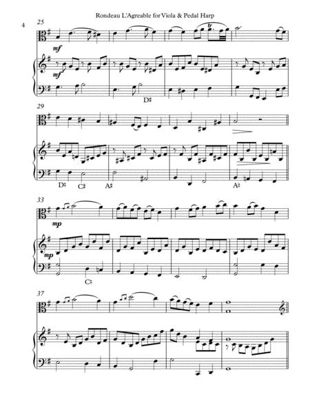 Rondeau L’Agreable, Duet For Viola & Pedal Harp By Marin Marais Free Sheet Music