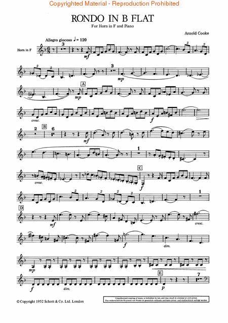 Rondo In Bb Major By Arnold Cooke Free Sheet Music