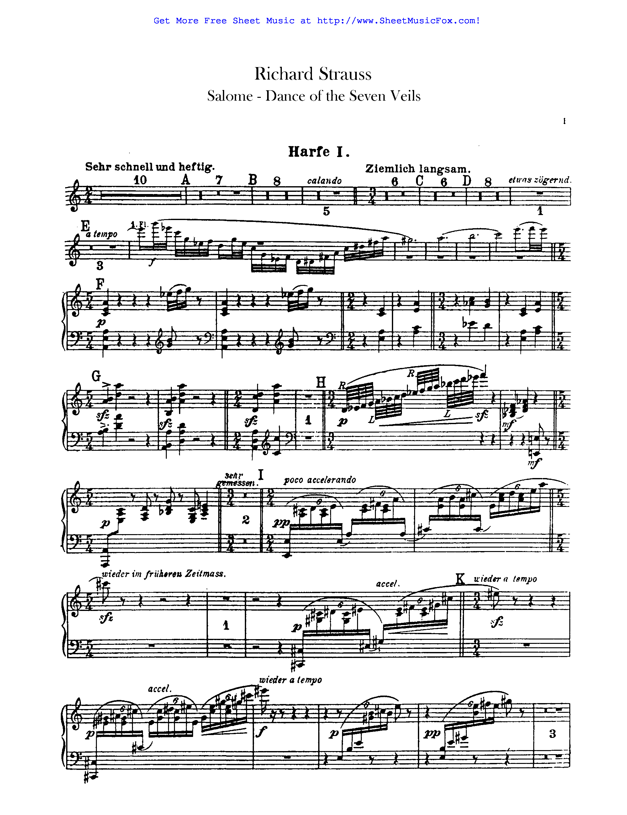 Salome, Op. 54 By Richard Strauss Free Sheet Music