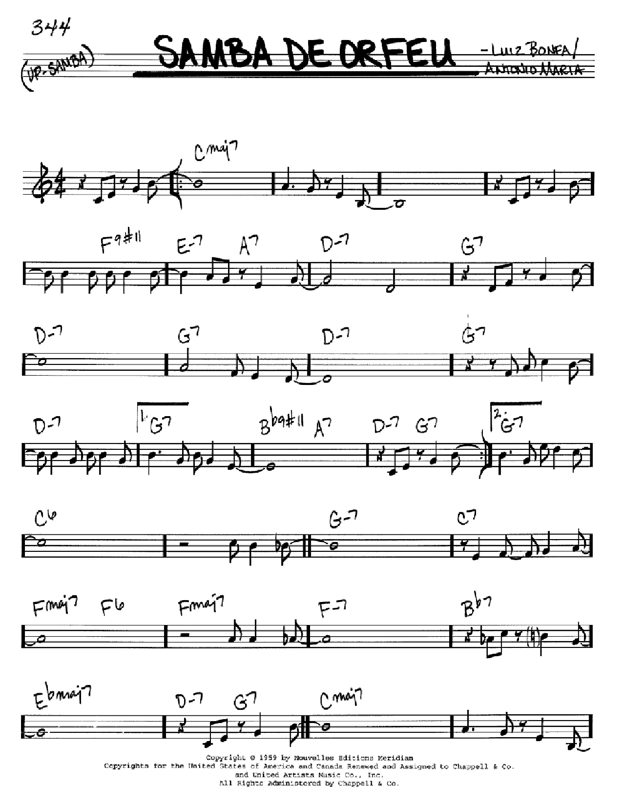 Samba De Orphee By Kris Berg Free Sheet Music