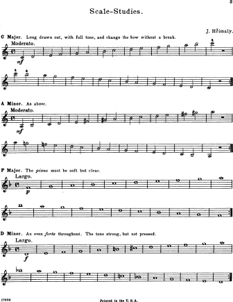 Scale Studies For The Violin By Jan Hrimaly Free Sheet Music