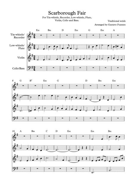 Scarborough Fair, Celtic Song By Traditional Welsh Free Sheet Music