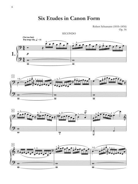 Schumann: Six Etudes In Canon Form, Opus 56 - Piano Duet (1 Piano, 4 Hands) By Robert Schumann Free Sheet Music