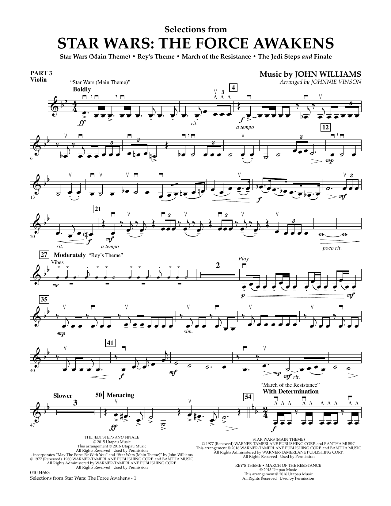 Selections From Star Wars By John Williams Free Sheet Music