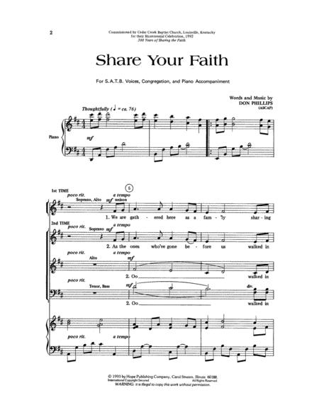 Share Your Faith By Don Phillips Free Sheet Music