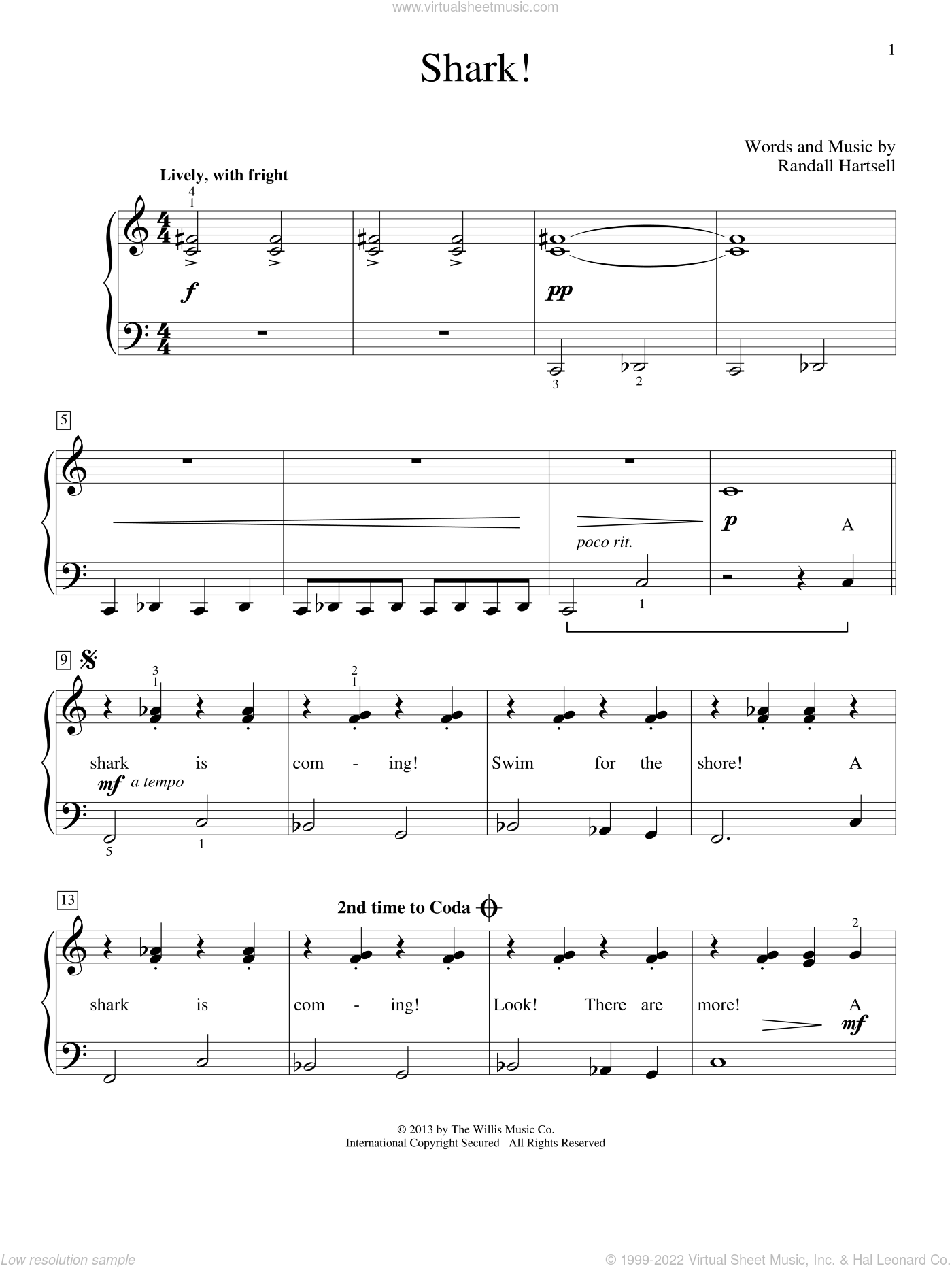 Shark! By Randall Hartsell Free Sheet Music