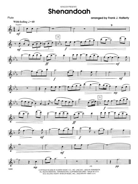 Shenandoah For Flute And Horn By Traditional Free Sheet Music