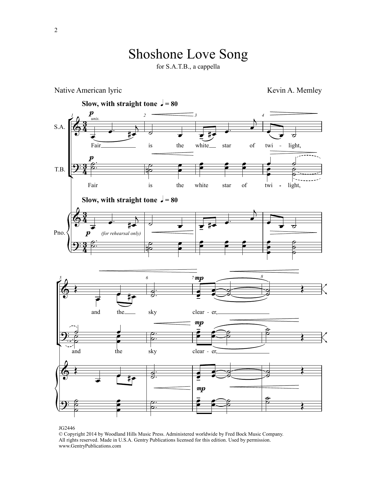 Shoshone Love Song By Roger Emerson Free Sheet Music