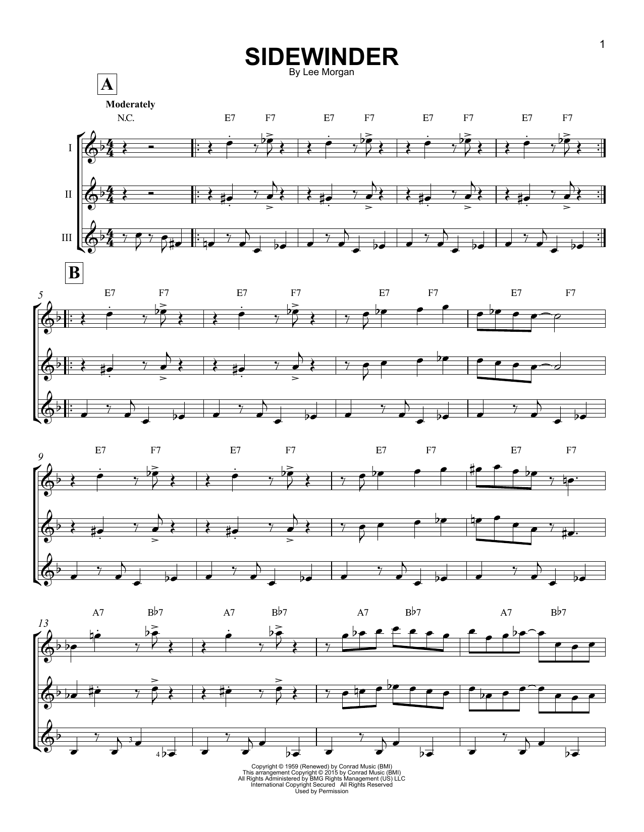 Sidewinder By Lee Morgan Free Sheet Music