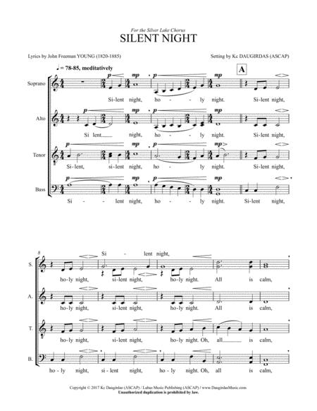 Silent Night - Reimagined. (SATB-div) By Kc Daugirdas (ASCAP) Free Sheet Music