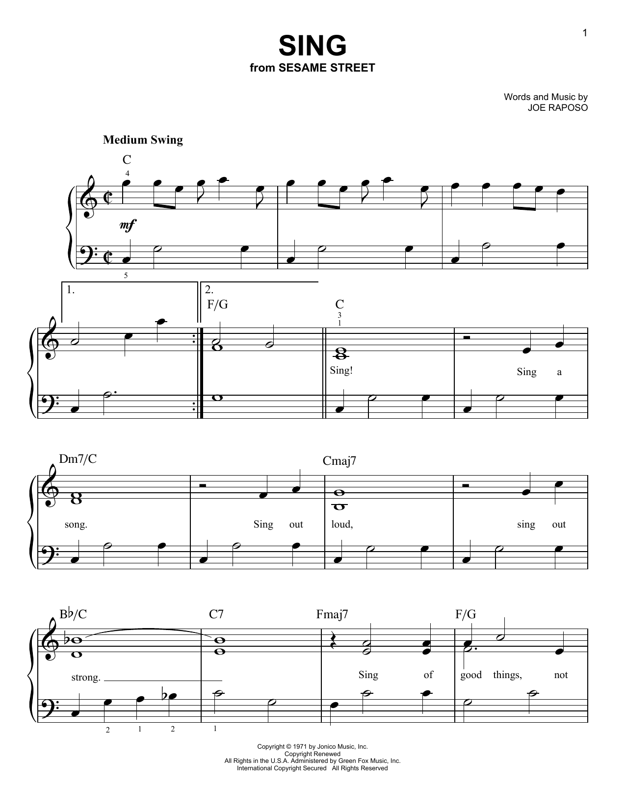 Sing By Roger Emerson Free Sheet Music