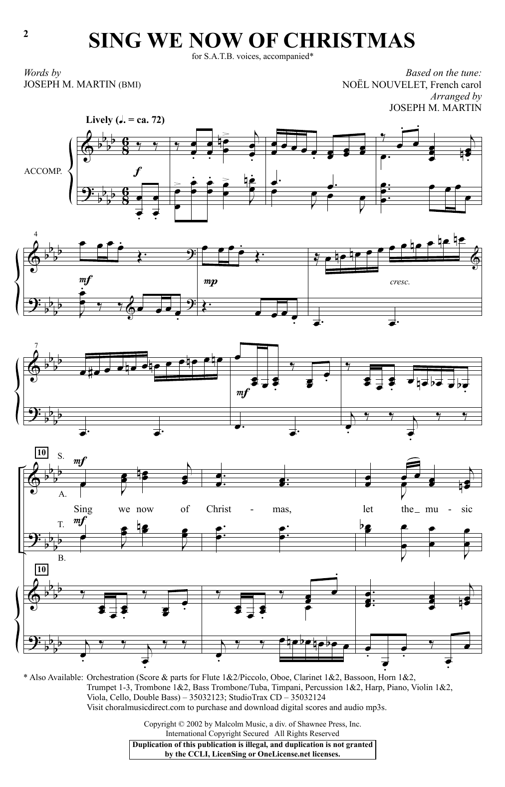 Sing We Now Of Christmas By John Leavitt Free Sheet Music