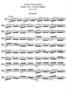 Six Suites, BWV 1007-1012 By Johann Sebastian Bach Free Sheet Music