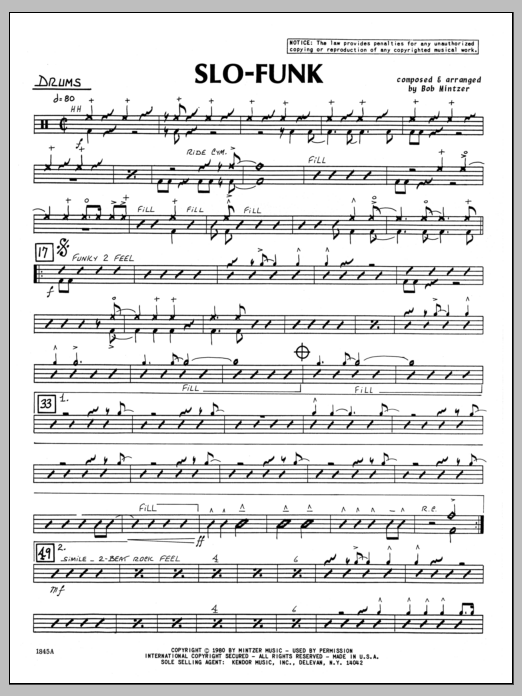 Slo-Funk - Drums By Bob Mintzer Free Sheet Music