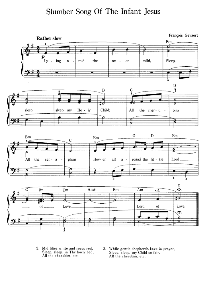 Slumber, Infant Jesus By Eugene E. Englert Free Sheet Music