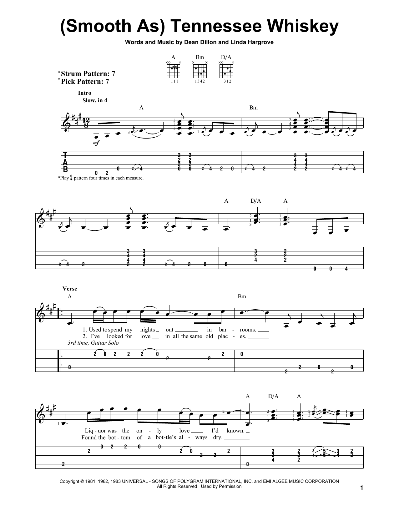 (Smooth As) Tennessee Whiskey By George Jones Free Sheet Music