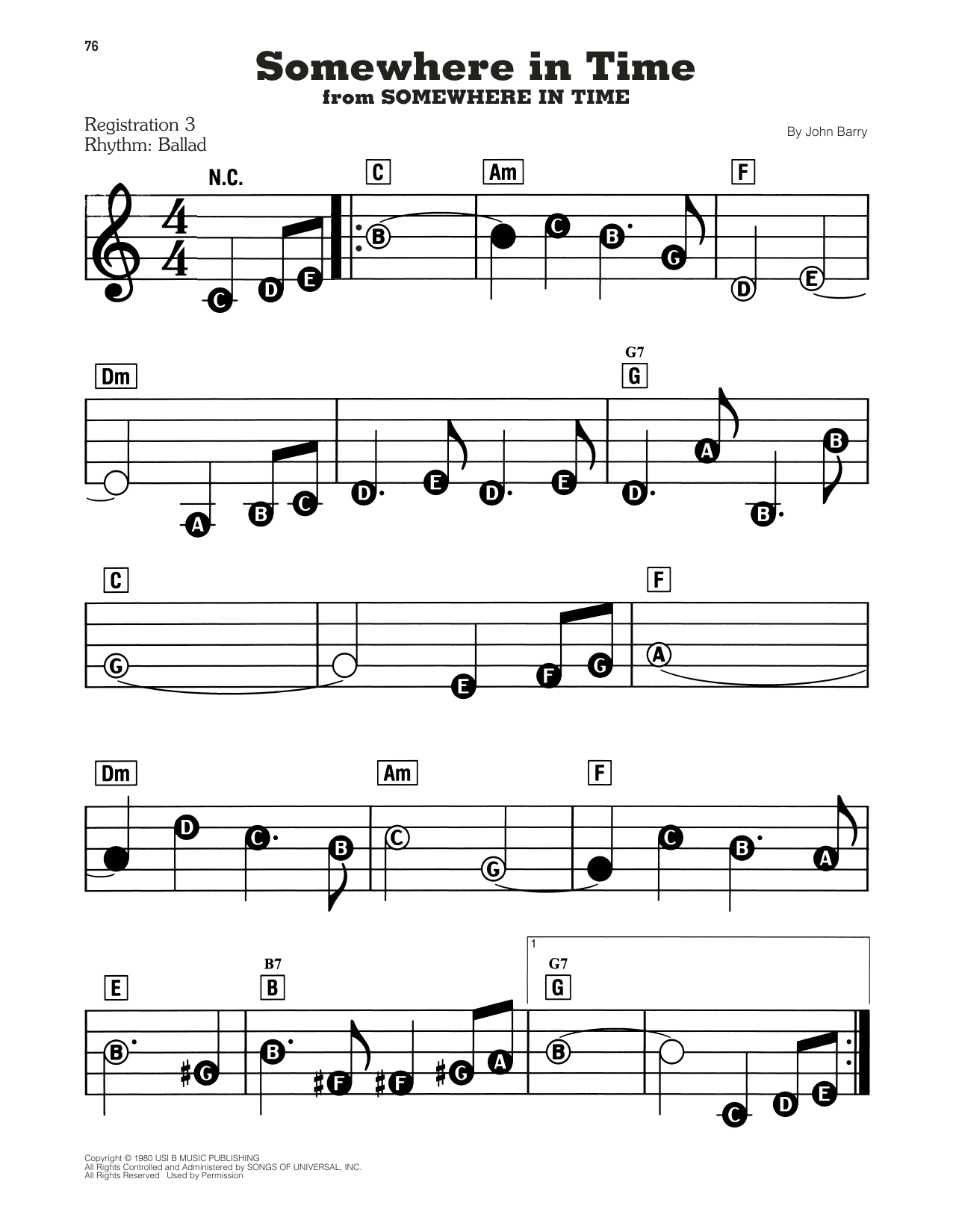 Somewhere In Time By B.A. Robertson Free Sheet Music