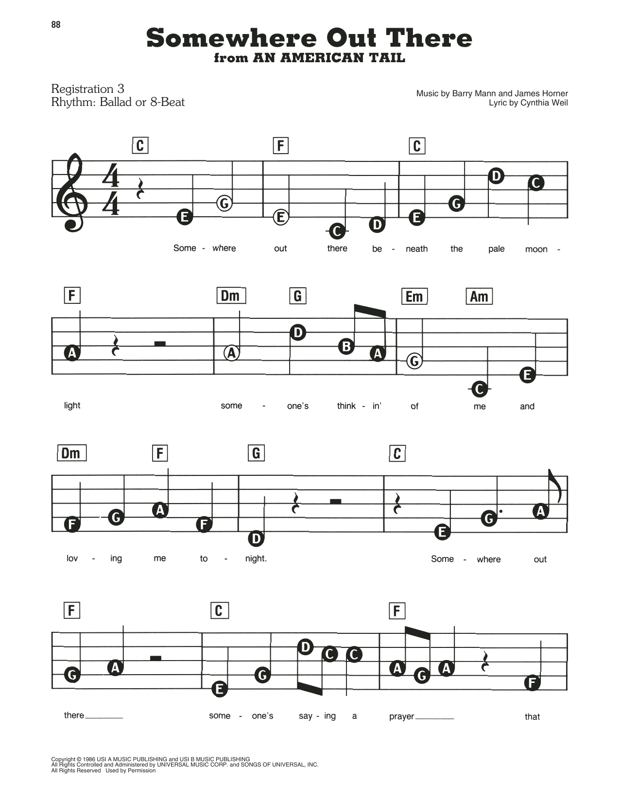 Somewhere Out There By Linda Ronstadt & James Ingram Free Sheet Music