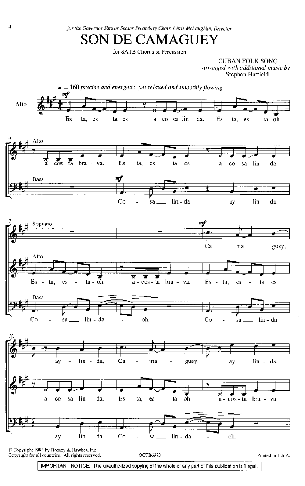 Son De Camaguey By Stephen Hatfield Free Sheet Music